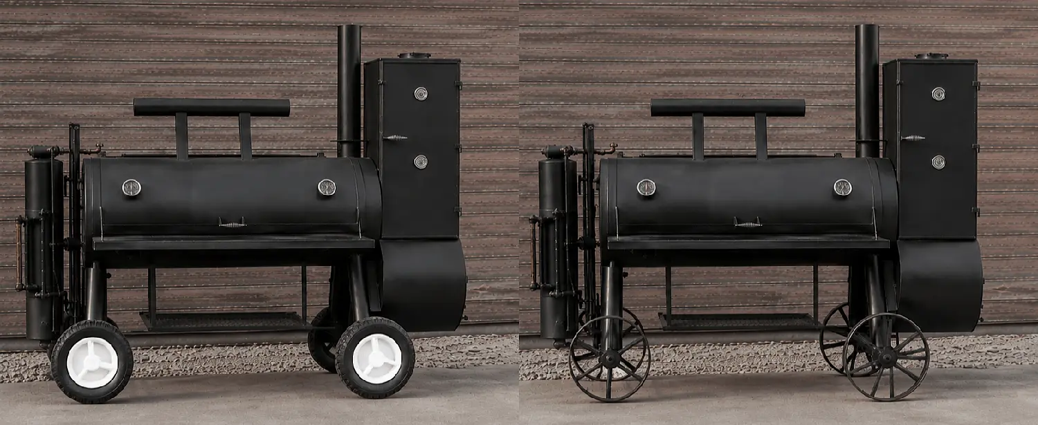 Kunststof wielen vs. metalen wielen voor grote barbecues: Waarom ik mijn eigen barbecue-wielen van staal bouw