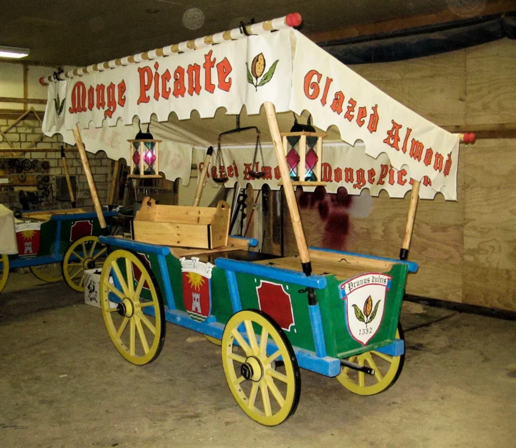 Middeleeuwse amandelwagen voor restaurants